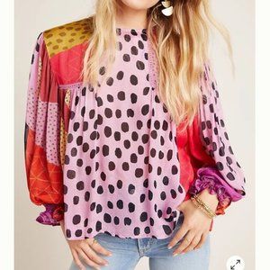 NWT Anthropologie Blank Miranda Peasant Blouse